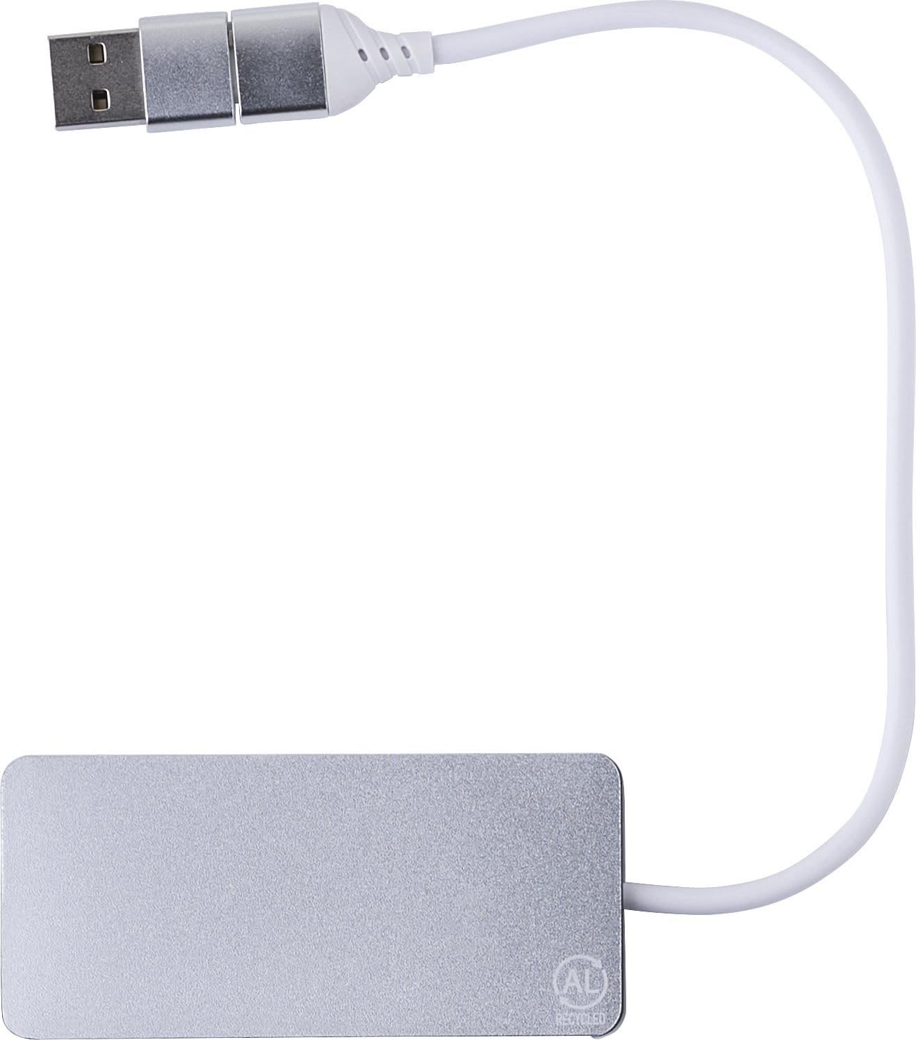 Recycled aluminium USB Hub Layton