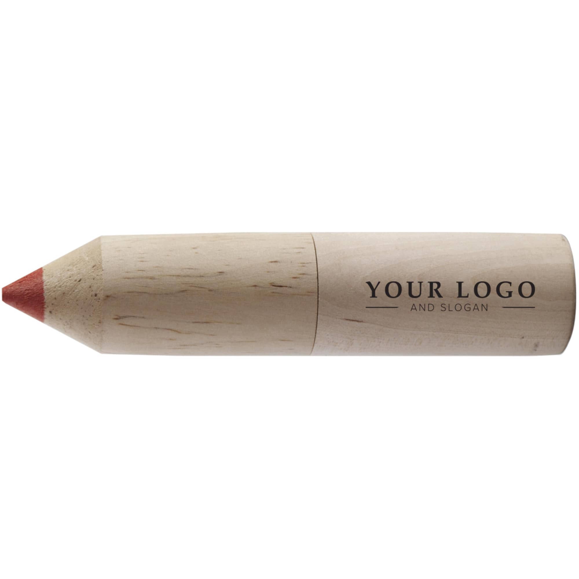 Wooden tube with pencils