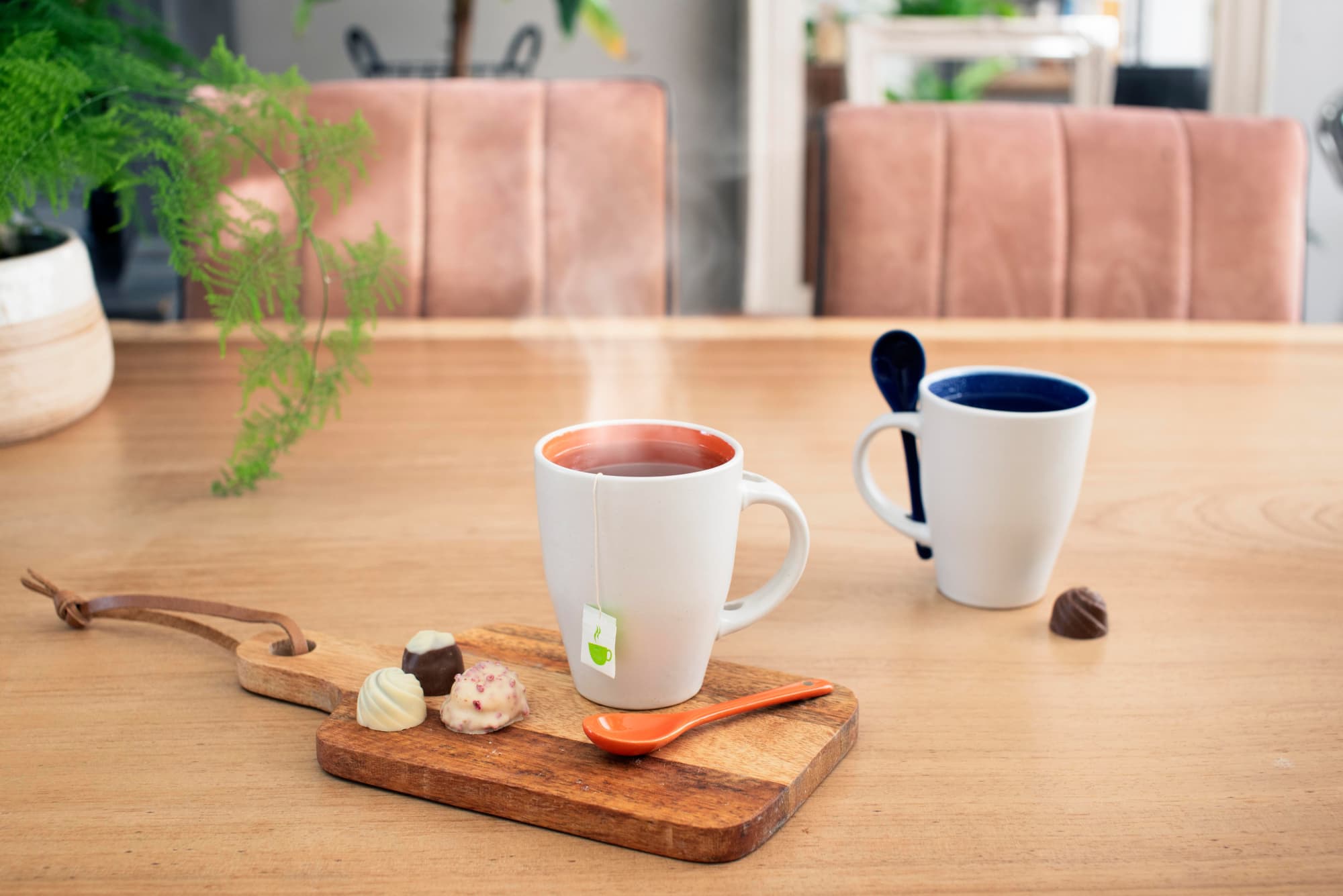 Ceramic mug with spoon