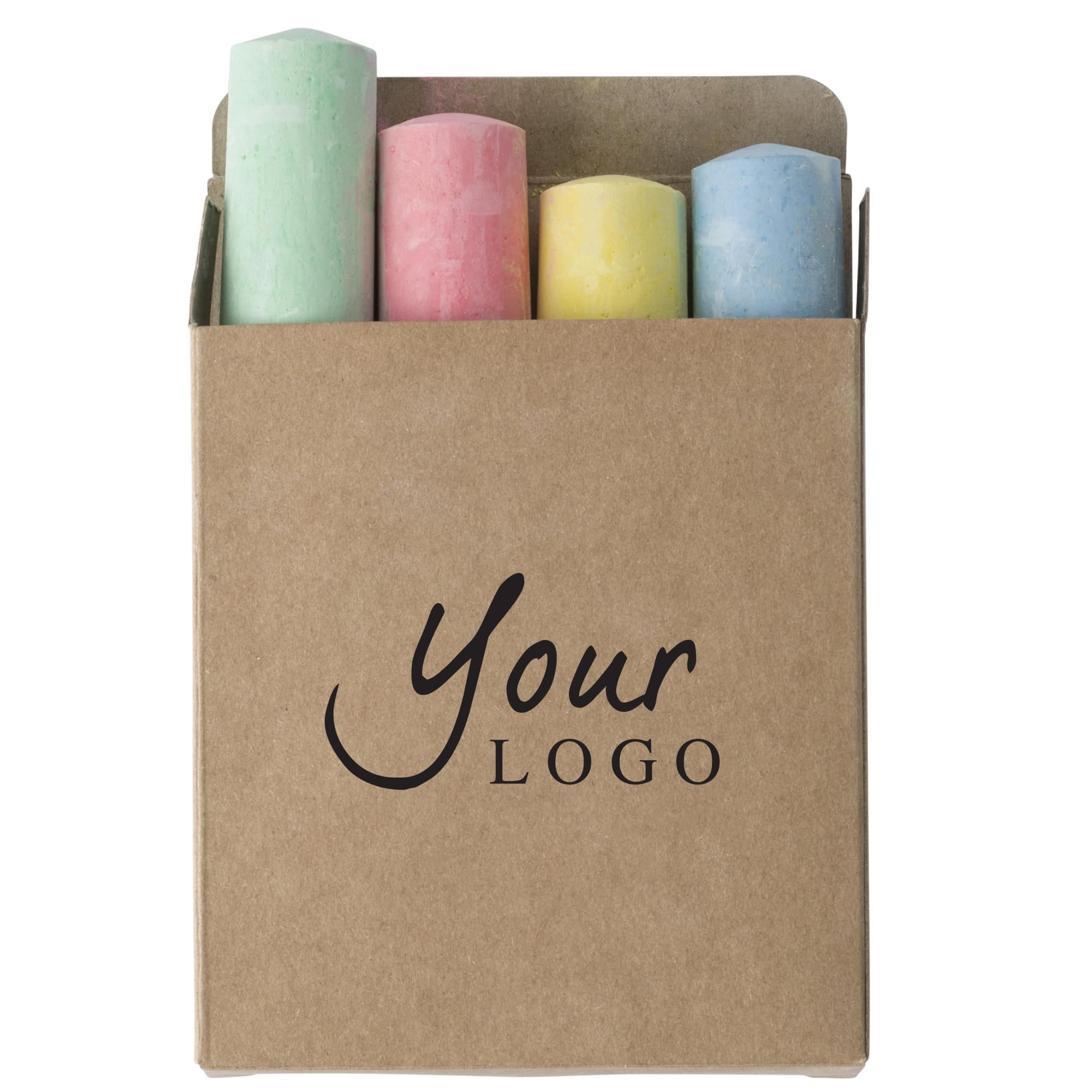 Cardboard box with chalk