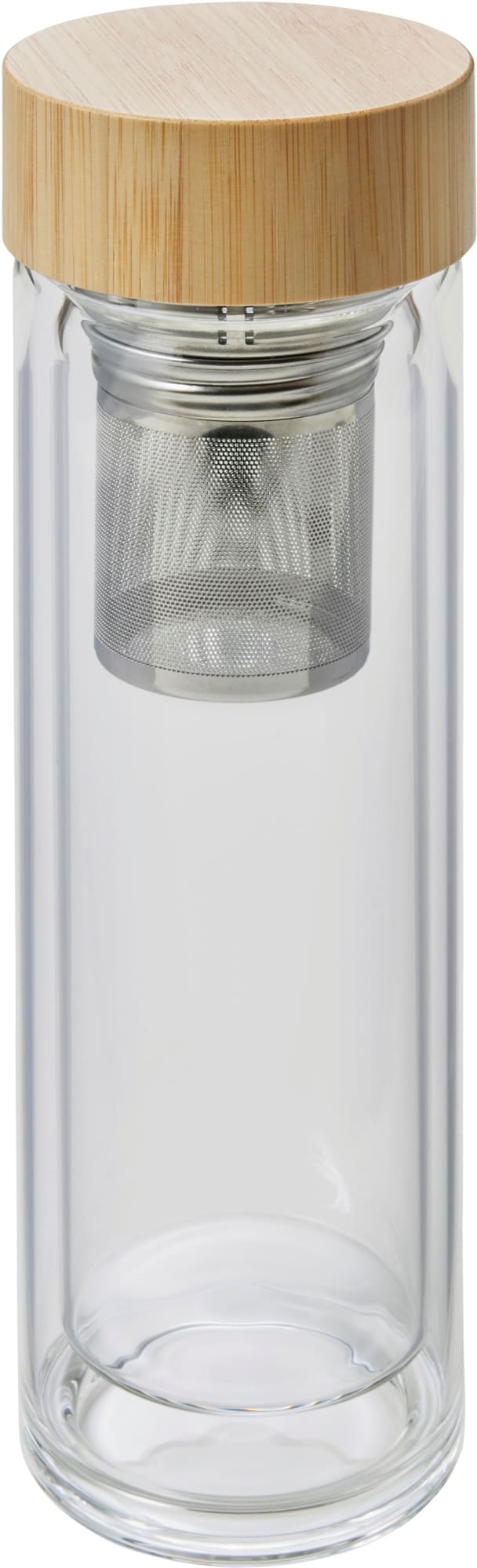 Bamboo and glass double walled bottle