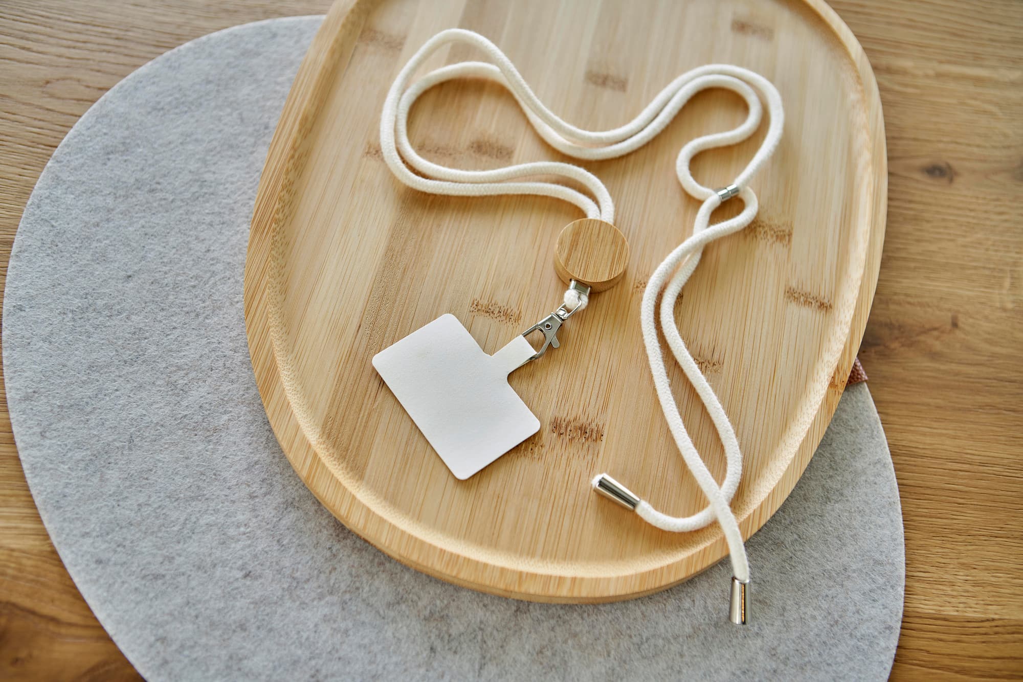 Cotton drawstring phone lanyard Lucia