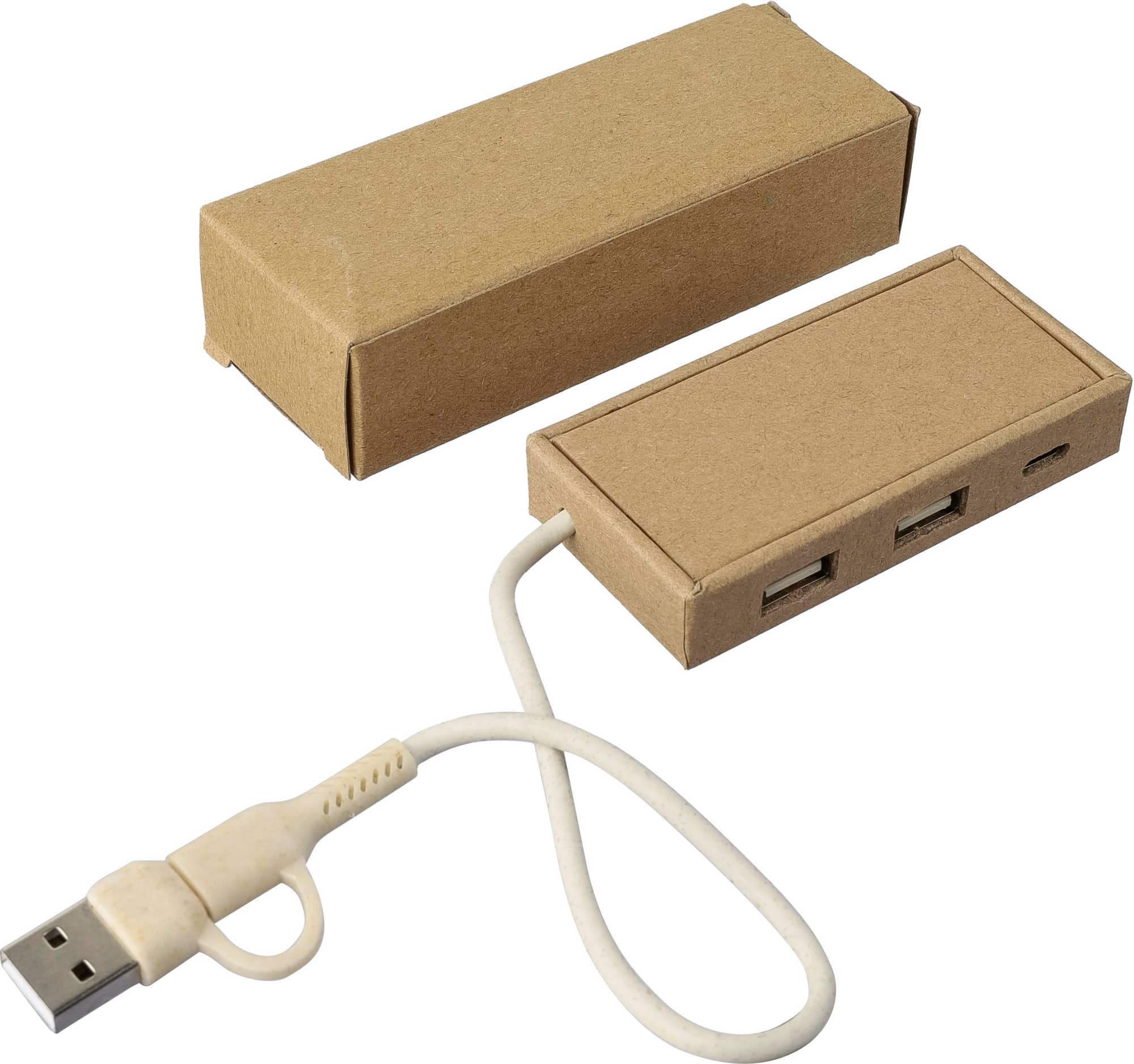 Aluminium and recycled paper USB hub Paulo