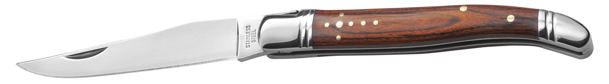 Steel and wood pocket knife