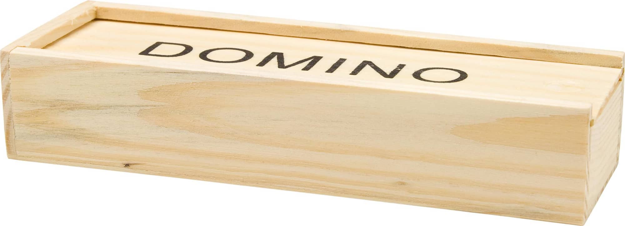 Wooden box with domino game