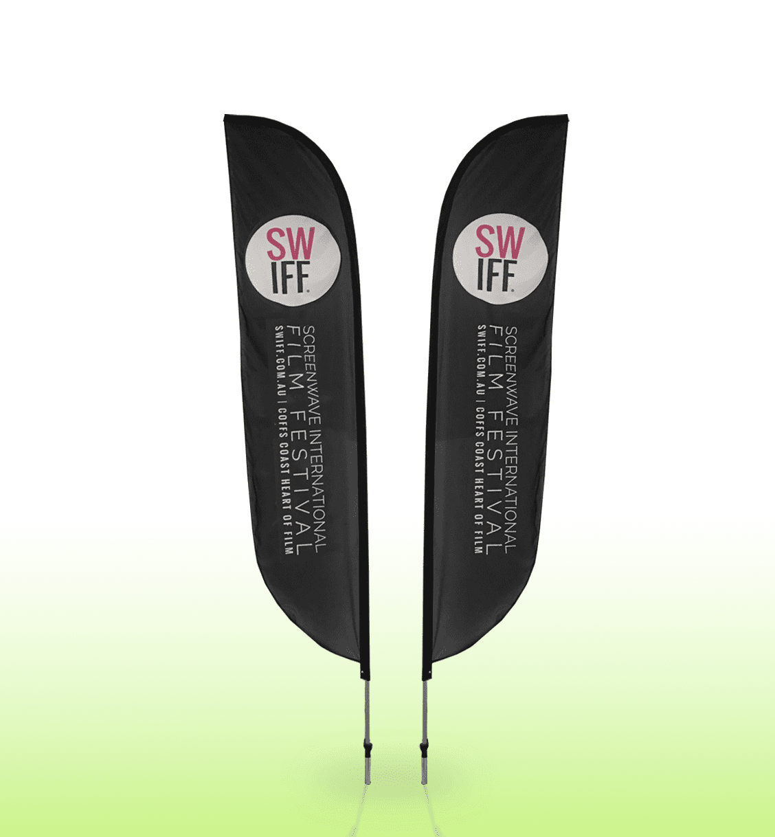 SURF BANNER - Medium Double Sided Banners - Feather Bow Flag