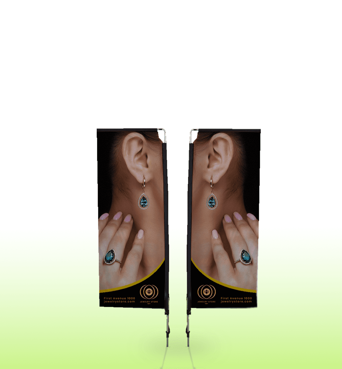 RECTANGLE VERTICAL BANNER - Small Double Sided Banners - Feather Flag