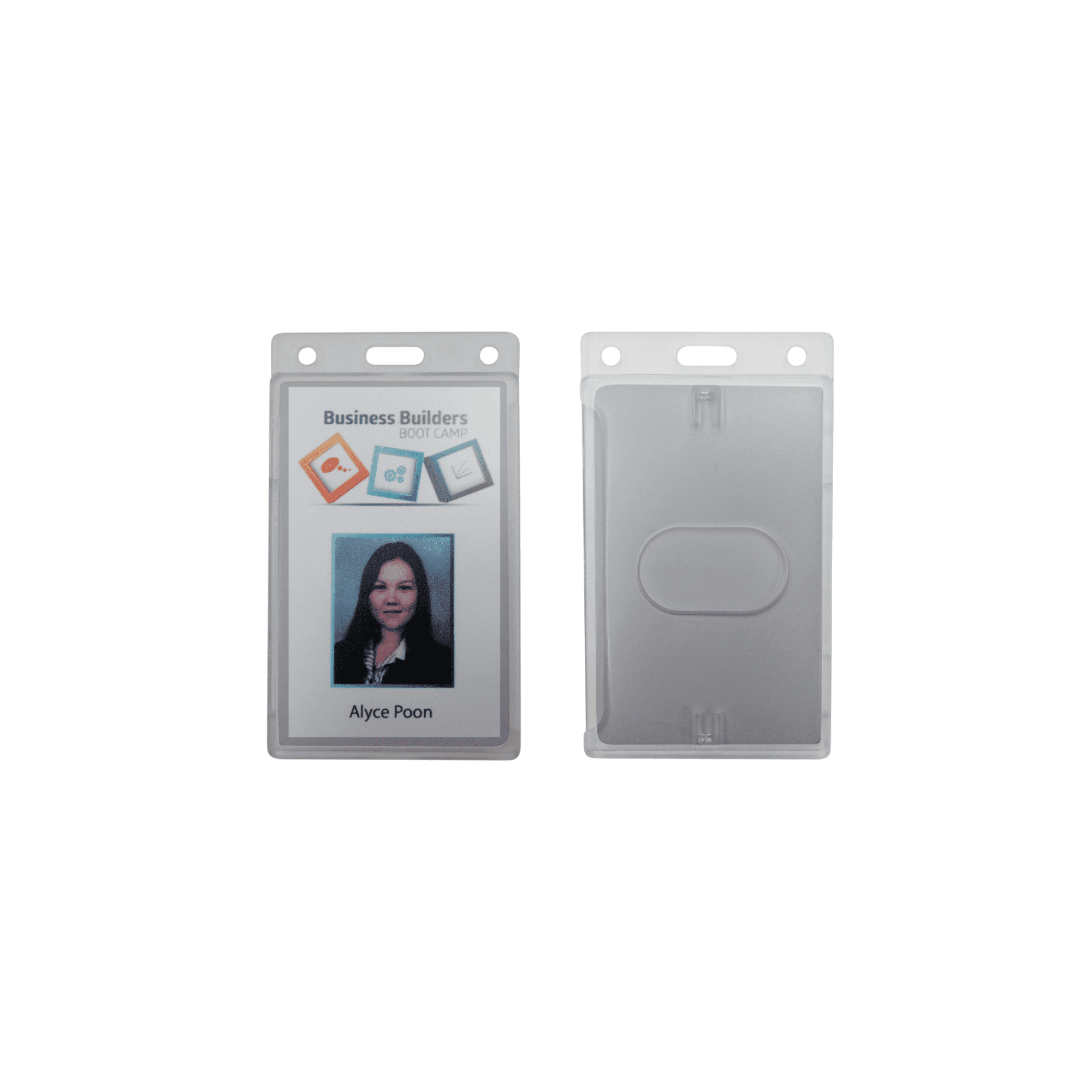 Plastic Rigid Matt Frosted Card Holder Portrait