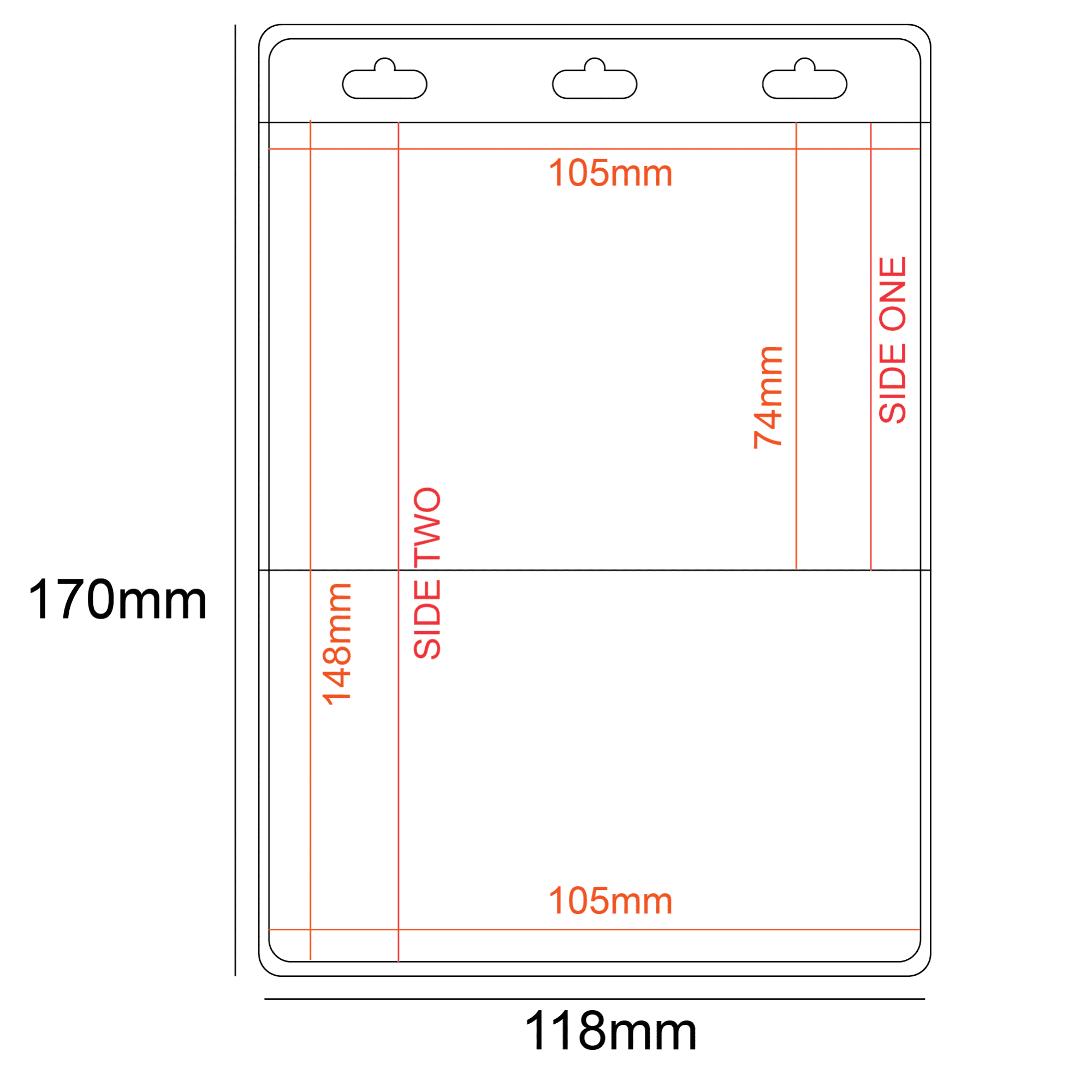 PVC Pocket Holder A6 Size Multi Pocket 3 Slots