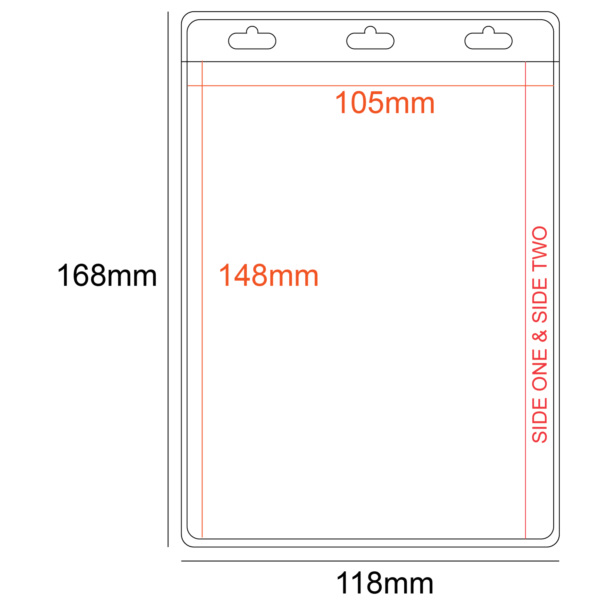 PVC Pocket Holder A6 Size 2 Pockets 3 Slots