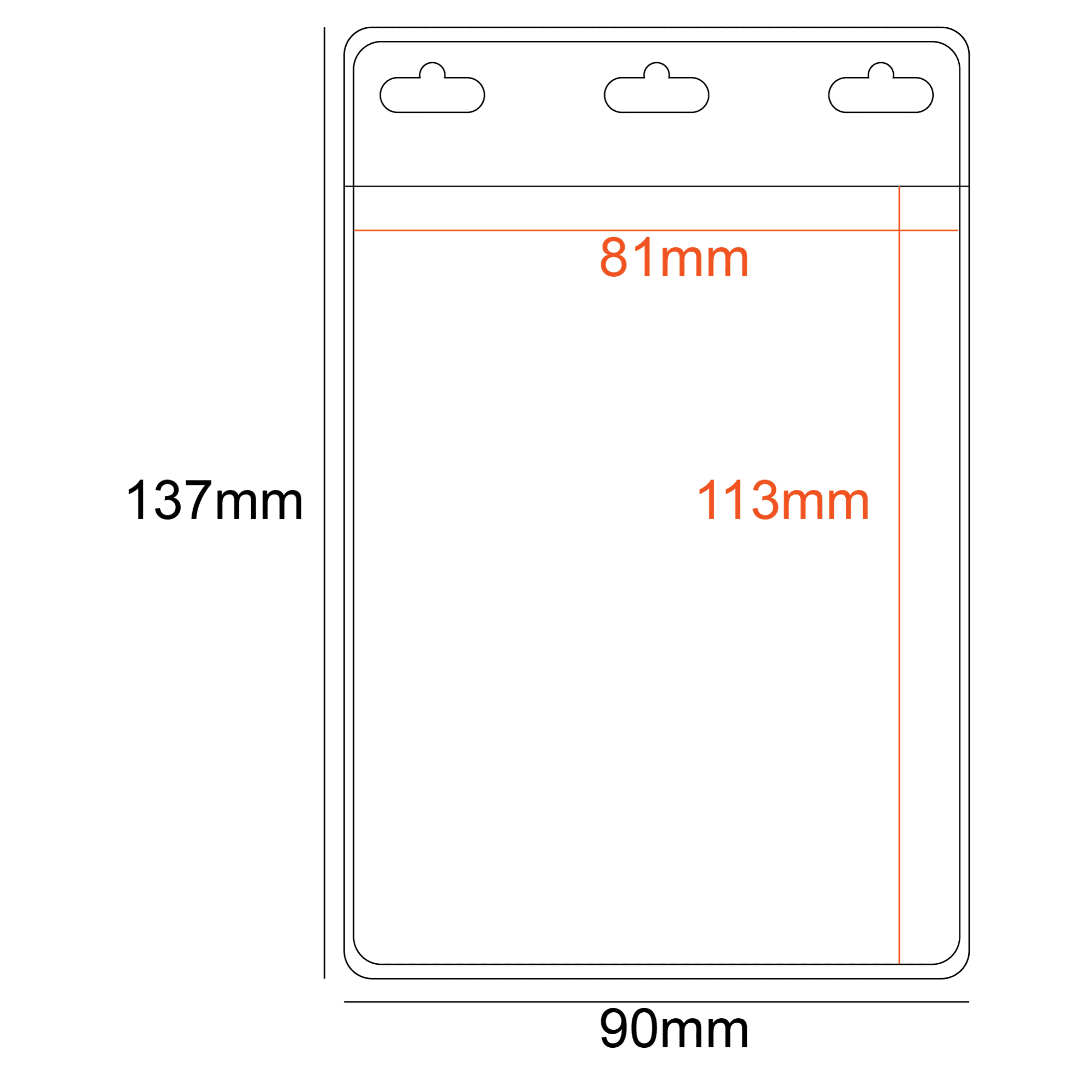PVC Pocket Holder Portrait 81x113mm 3 Slots