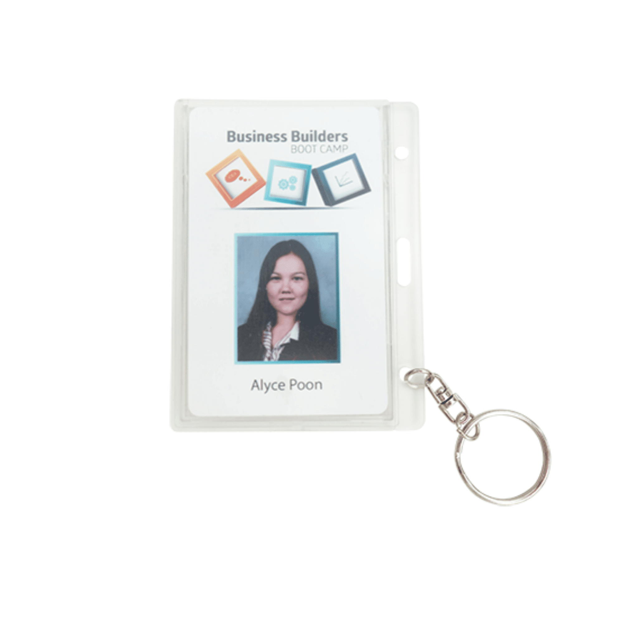 Rigid Security ID card holder with Keyring