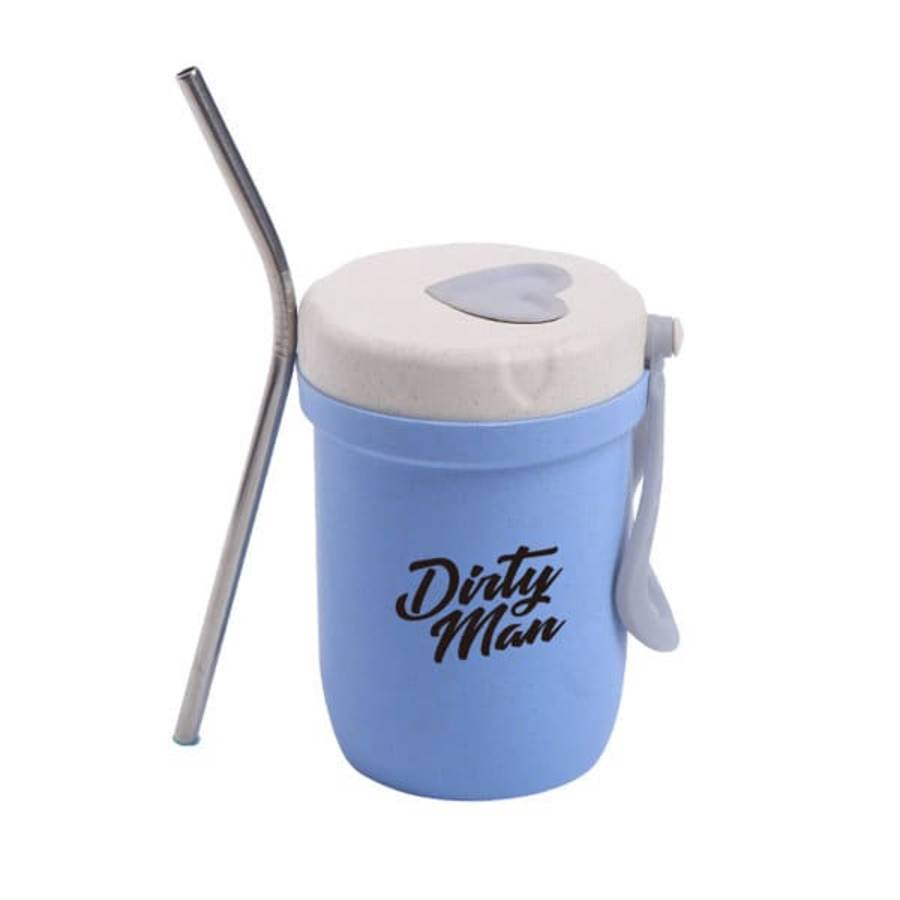 Wheat Straw Travel Cup With Straw