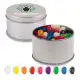 Assorted Colour Mini Jelly Beans in Silver Round Tin