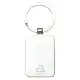 Rectangle Recycled Zinc Alloy Keyring w/ Bamboo