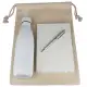 Gift Set - Cotton Drawstring Bag, Insulated Bottle, Journal & Pen