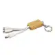 Bamboo Charging Cable Key Ring - Rectangle