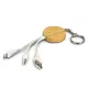 Bamboo Charging Cable Key Ring - Round