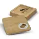 Bamboo Bottle Opener Coaster - Set of 2 - Square