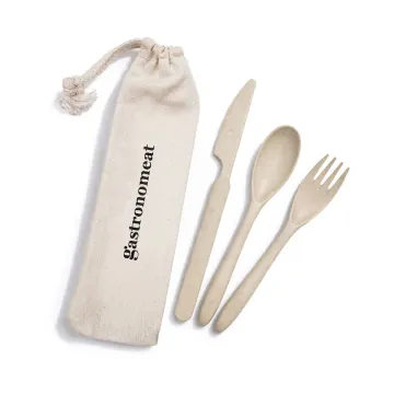 Delish Eco Cutlery Set in Calico Pouch - image 2