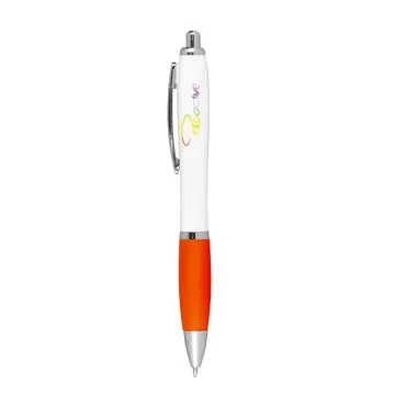 Nash Ballpoint Pen w/ White Barrel & Coloured Grip - image 4