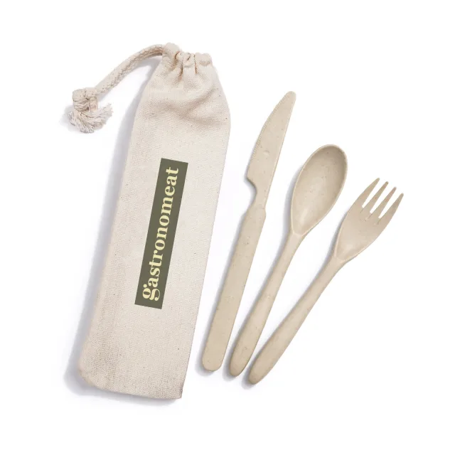 Delish Eco Cutlery Set in Calico Pouch - image 1