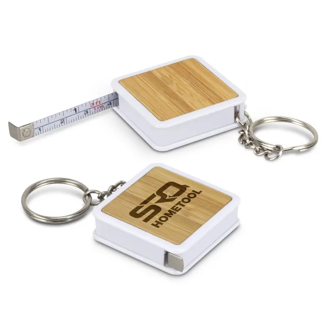Bamboo Tape Measure Key Ring - image 1