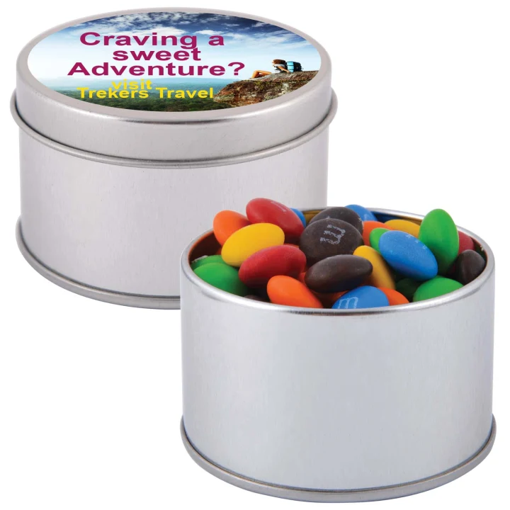 M&M's in Silver Round Tin - image 1