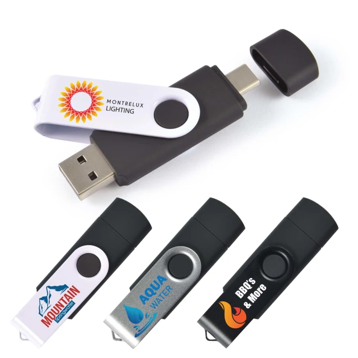 Swivel USB Flash Drive Dual 8GB - image 2