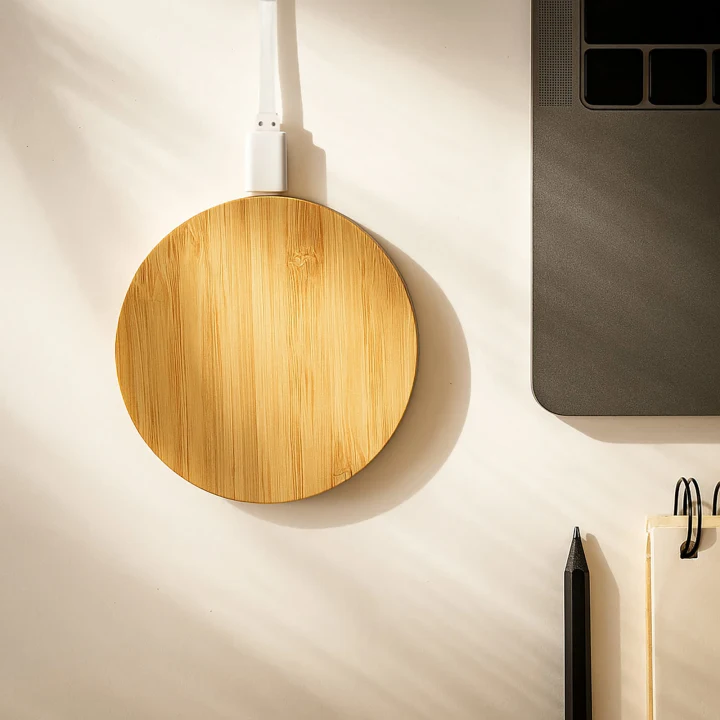 Arc Round Bamboo Wireless Charger - image 2