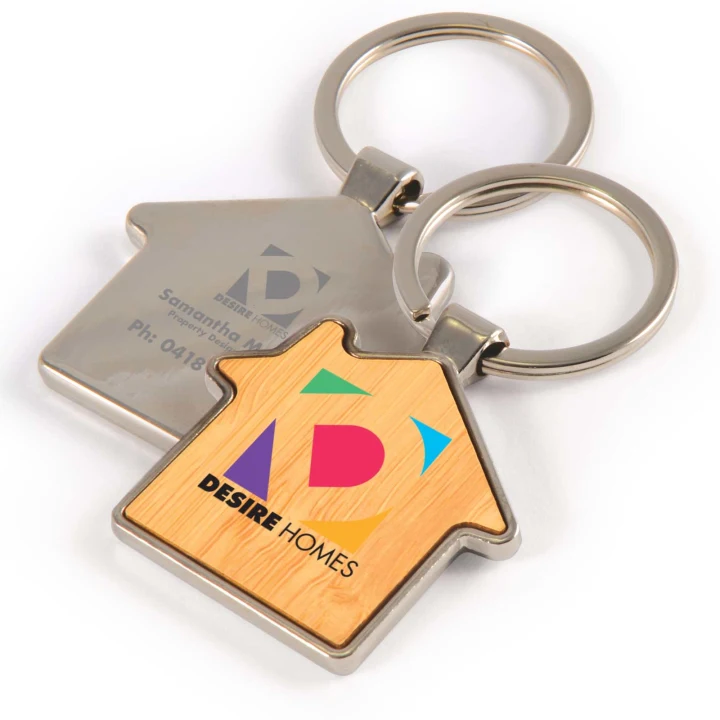 House Bamboo Zinc Keytag - image 1