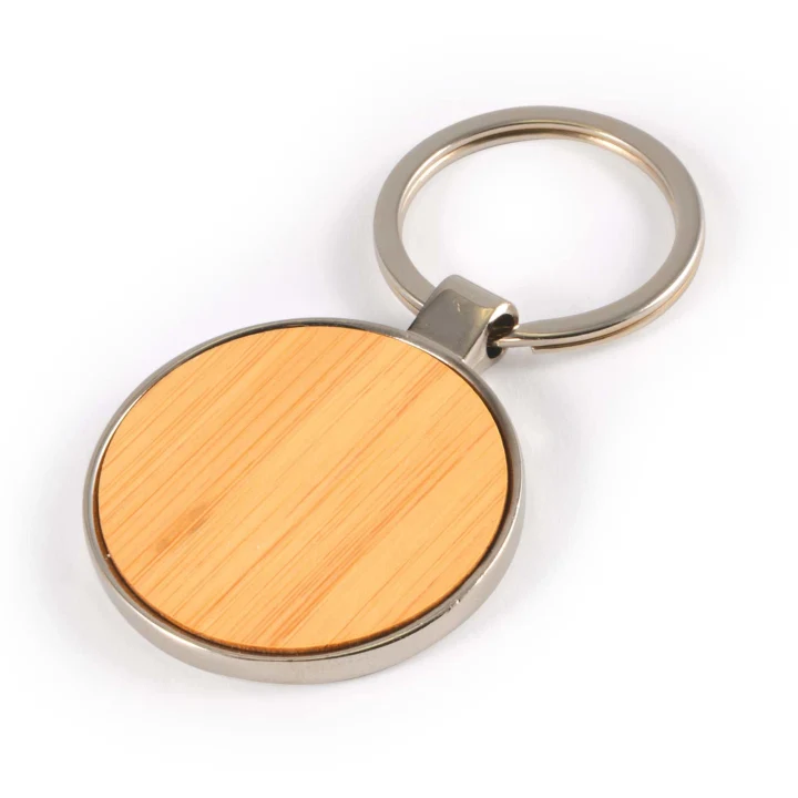 Circle Bamboo Zinc Keytag - image 3