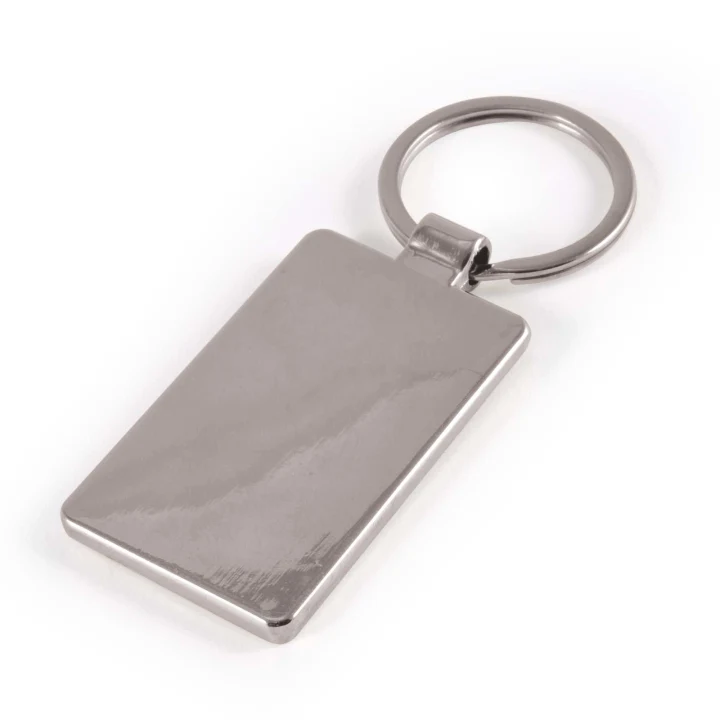 Rectangle Bamboo Zinc Keytag - image 2