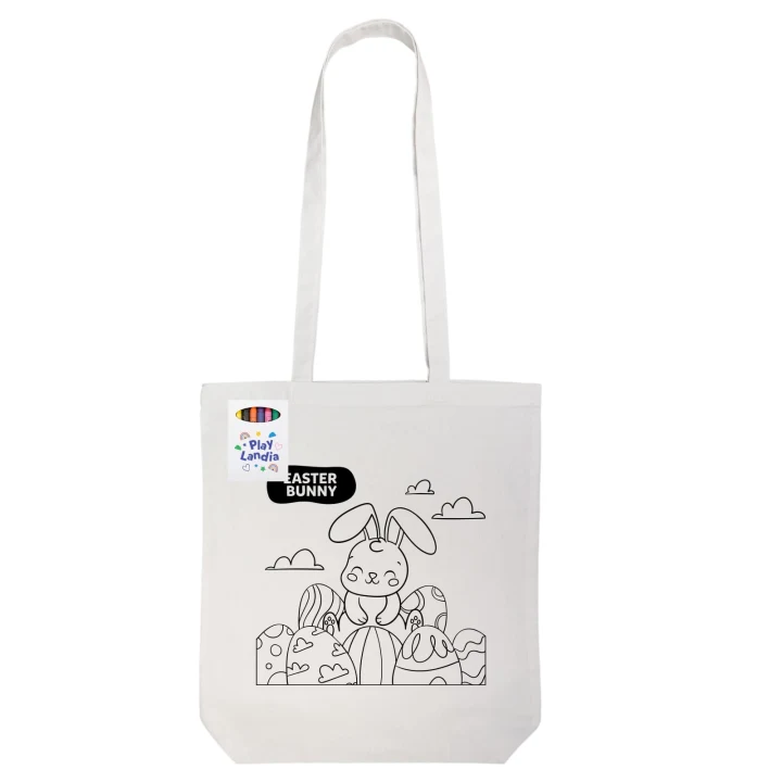 Colouring Long Handle Cotton Bag & Crayons - image 3