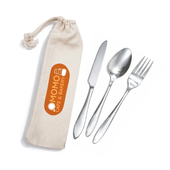Banquet Cutlery Set in Calico Pouch - image 2