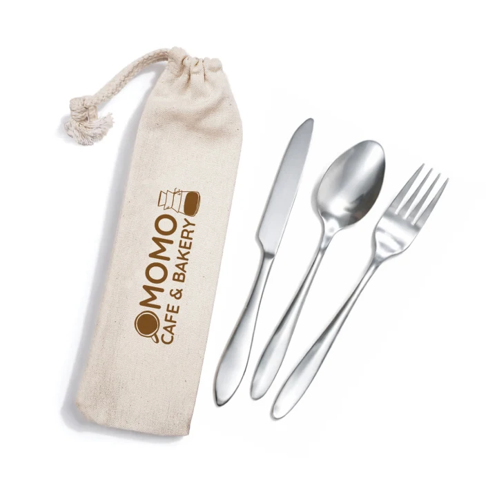 Banquet Cutlery Set in Calico Pouch - image 1