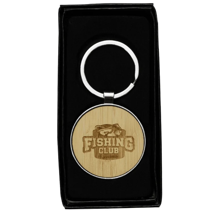 Circular Recycled Zinc Alloy Keyring w/ Bamboo - image 2