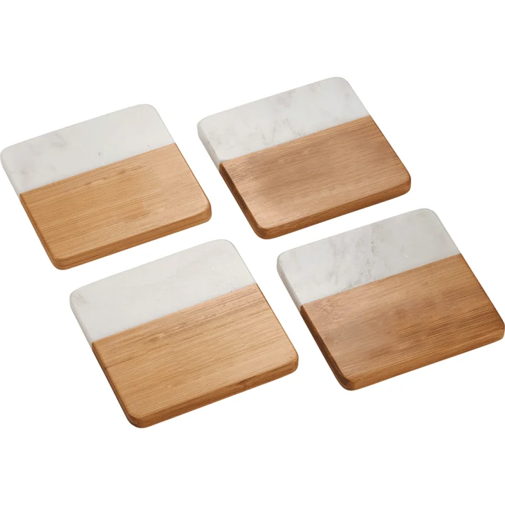 Marble & Bamboo Coaster - image 1