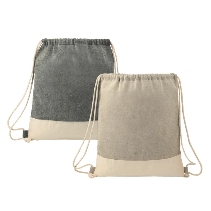 Split Recycled Cotton Drawstring Bag - image 1