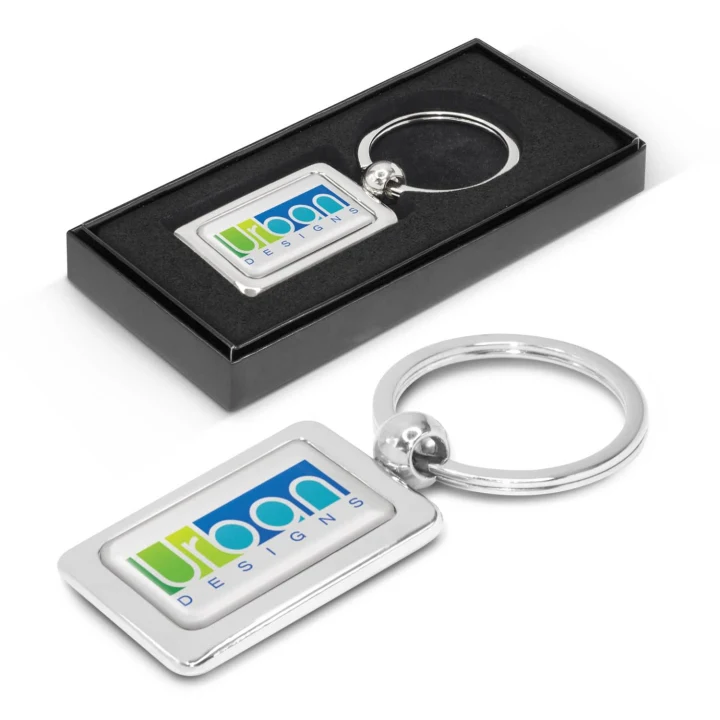 Rectangular Metal Key Ring - image 1
