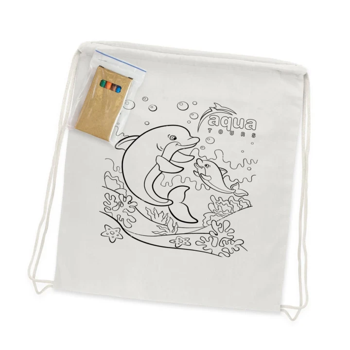 Cotton Colouring Drawstring Backpack - image 1