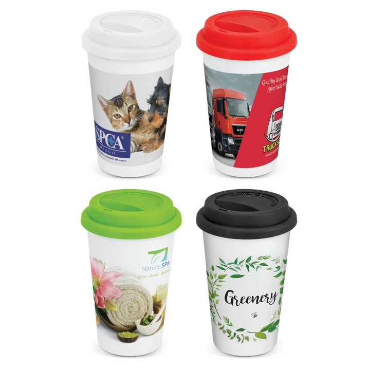 Aztec Double Wall Coffee Cup - Full Colour - image 1