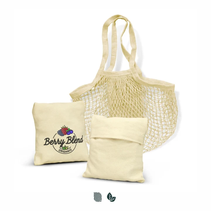 Cotton Mesh Foldaway Tote Bag - image 1