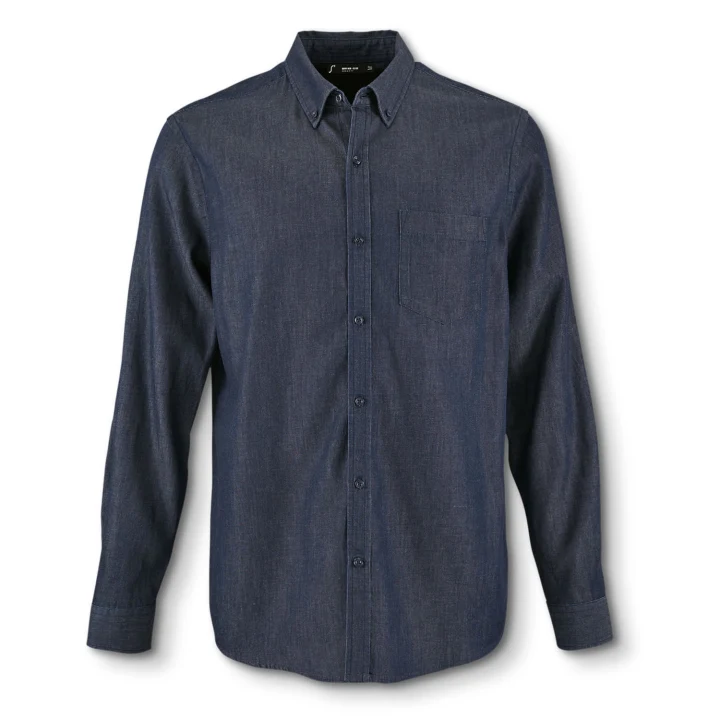 SOLS Barry Men's Denim Shirt - image 2