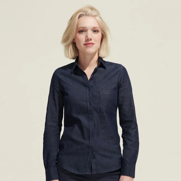 SOLS Barry Women's Denim Shirt - image 1