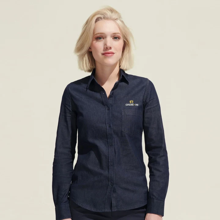 SOLS Barry Women's Denim Shirt - image 4
