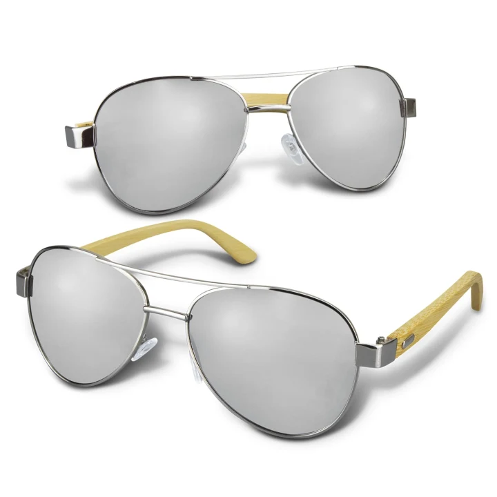 Aviator Mirror Lens Sunglasses - Bamboo - image 1
