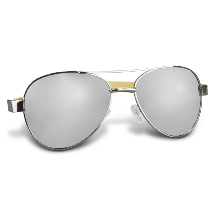 Aviator Mirror Lens Sunglasses - Bamboo - image 3