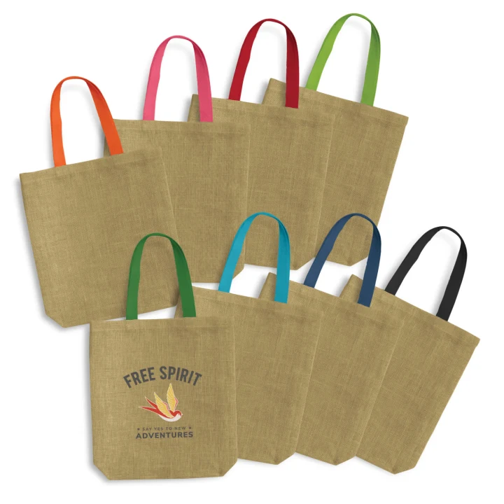 Thera Jute Tote Bag - Coloured Handles - image 1