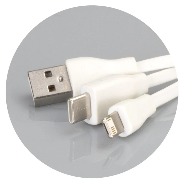 Bamboo Charging Cable Key Ring - Round - image 3